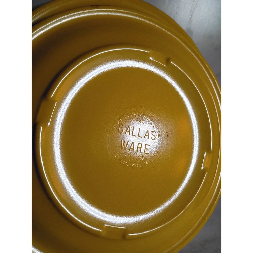 Vintage Dallas Ware P-42 Yellow Melamine Plastic Plates Set of 3 Retro MCM 6.5in